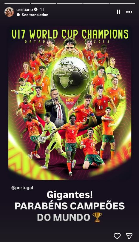 Cristiano Ronaldo Issues Message as Portugal Claims First Under-17 World Cup Title with Anisio Cabral’s Decisive Goal